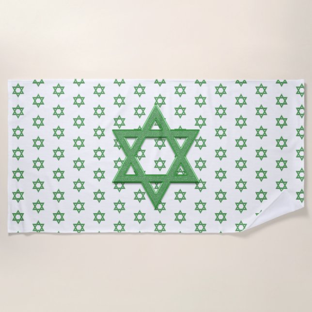 Toalla De Playa Estrella Verde de David Seamless (Anverso)