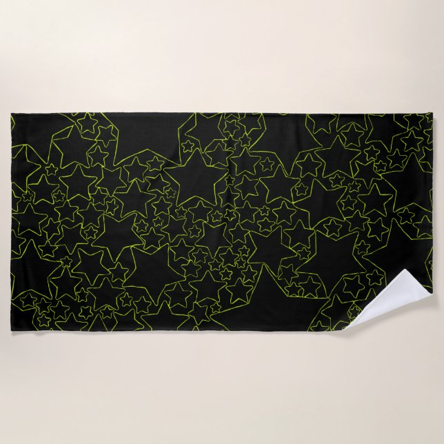 Toalla De Playa Estrellas, estrellas, estrellas - Lime Green (Anverso)