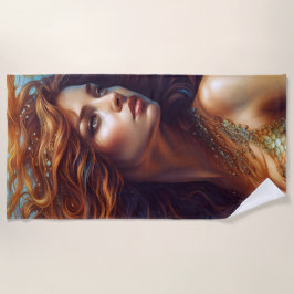Toalla De Playa Ethereal Arte de Sirenas Imprimir Fantasía Mar Sub