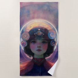 Toalla De Playa Ethereal Fantasy Celestial Child Dream Guardian