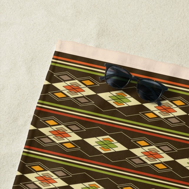 Toalla De Playa Ethiopian Tebeb Pattern (In situ)