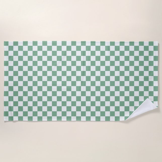 Toalla De Playa Eucalyptus mist checkerboard pattern (Anverso)