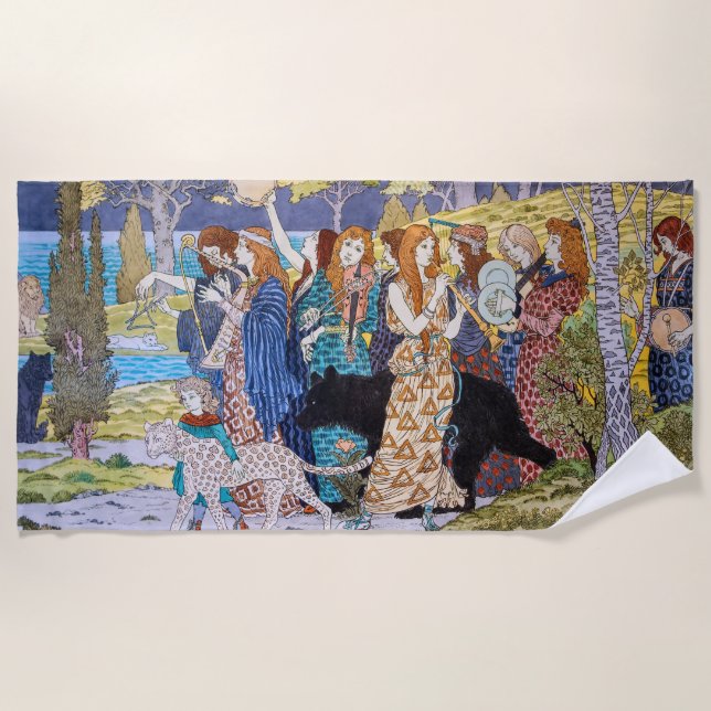 Toalla De Playa Eugene Grasset - Panel Decorativo Armonía (Anverso)