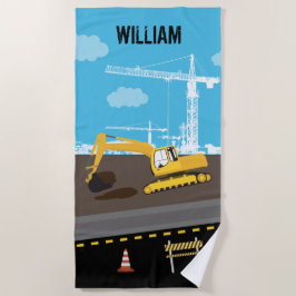 Toalla De Playa Excavator Truck Construction Truck Site