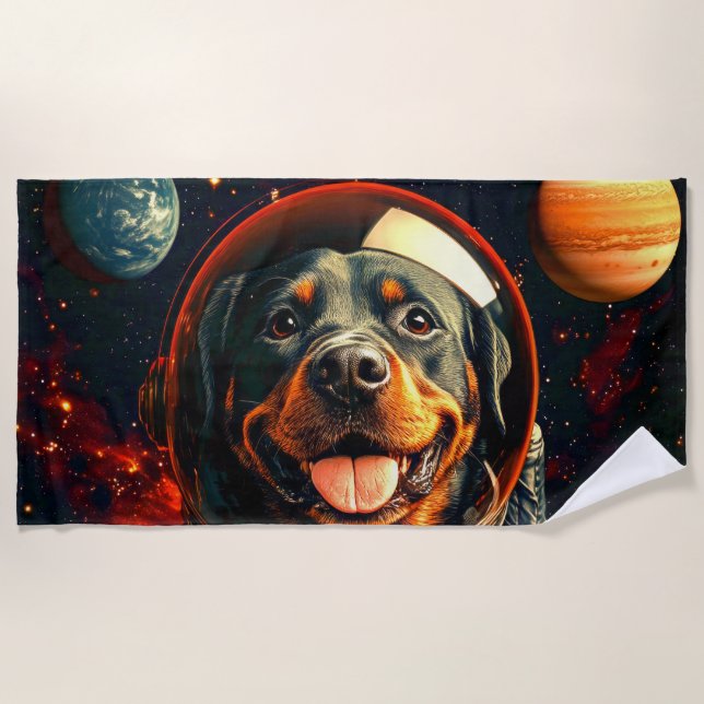 Toalla De Playa Exploraciones de Rottweiler (Anverso)