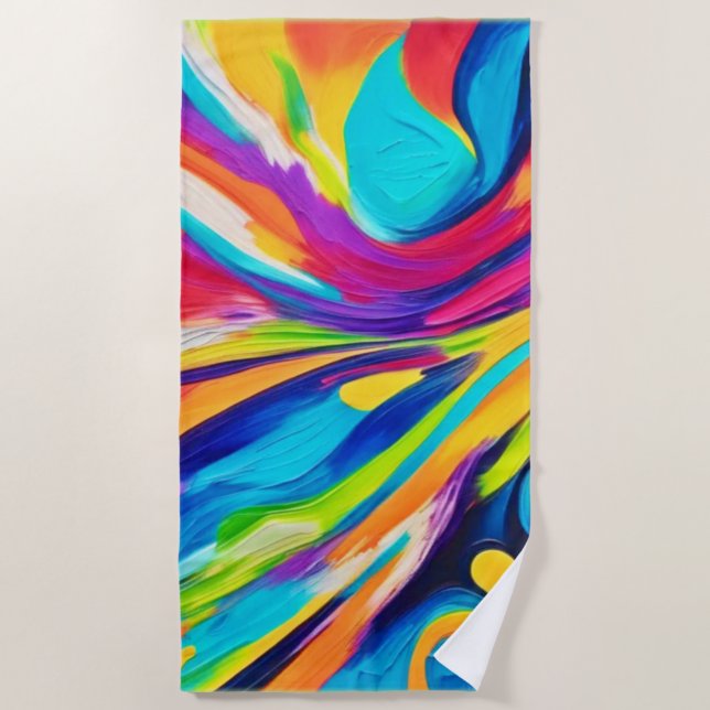 Toalla De Playa Explosión energética vibrante (Anverso)