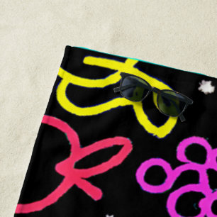 Toalla De Playa Extravaganza de la fruta de neón
