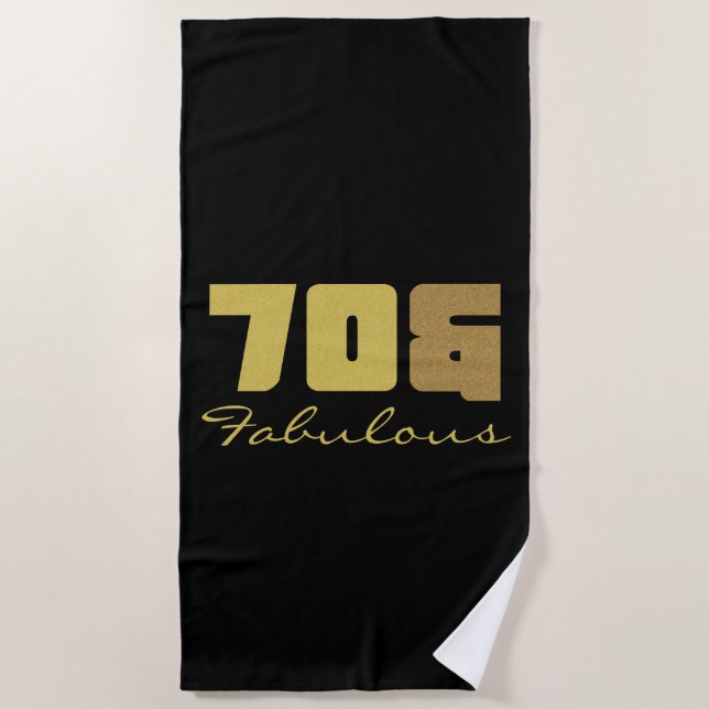 Toalla De Playa Fabuloso cumpleaños número 70 (Anverso)