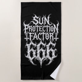 Toalla De Playa Factor de Protección Solar 666 Logo de Metal