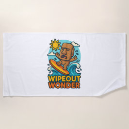 Toalla De Playa Fallo en la cicatriz de la Wipeout Moai Chibi