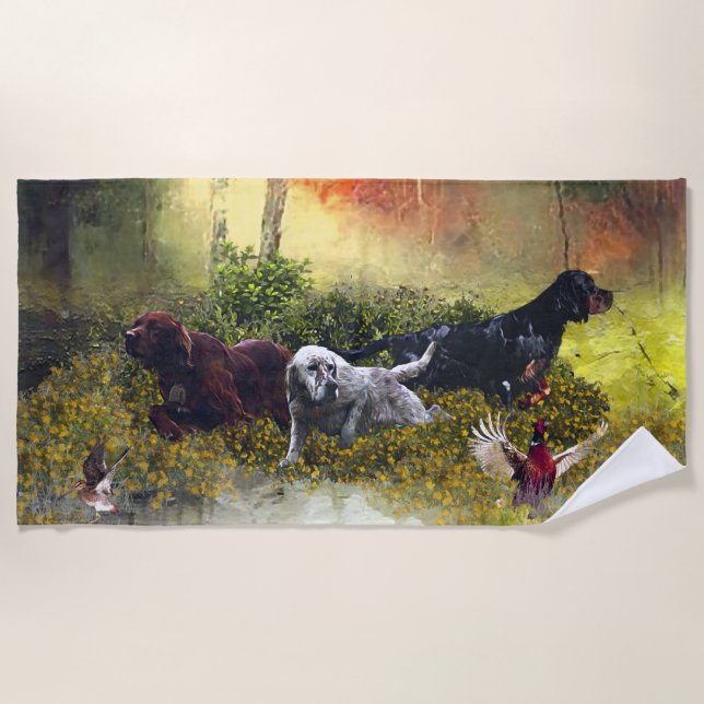 Toalla De Playa Familia Setters (Anverso)