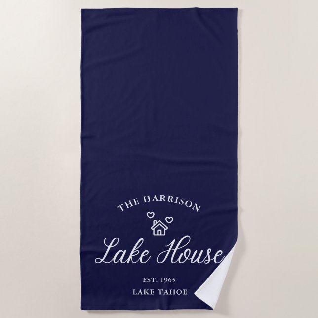 Toalla De Playa Family Lake House Coastal Custom Decor (Anverso)
