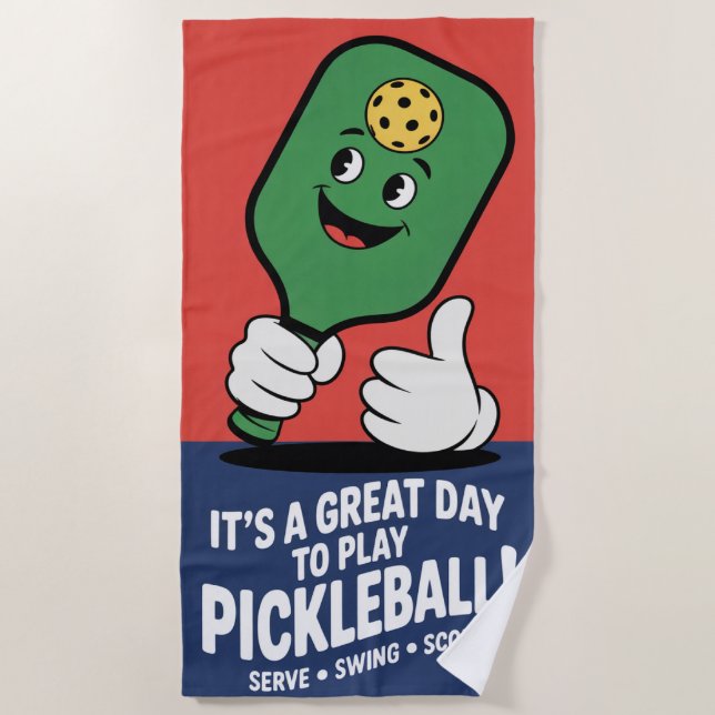 Toalla De Playa Famoso Baloncesto Un Gran Día Para Jugar Al Pickle (Anverso)