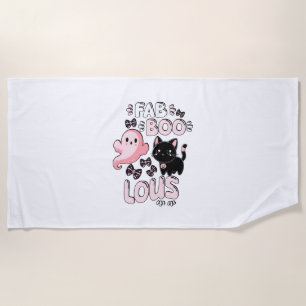 Toalla De Playa Famoso Gantador Rosa Halloween Spooktacular Cat Fa