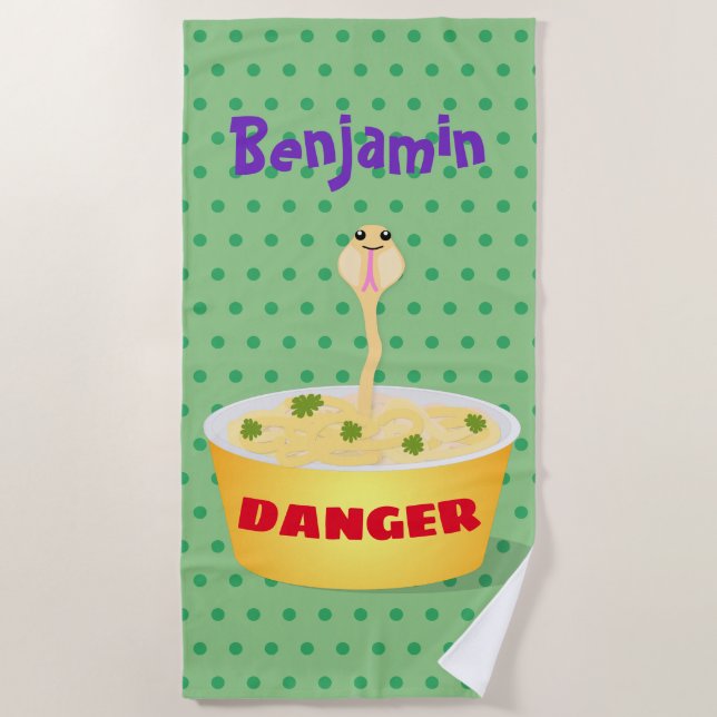 Toalla De Playa Famoso ilustracion de personalizado de serpientes  (Anverso)