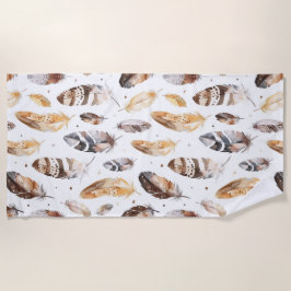 Toalla De Playa Fantasías nativas de la tribu crema marrón