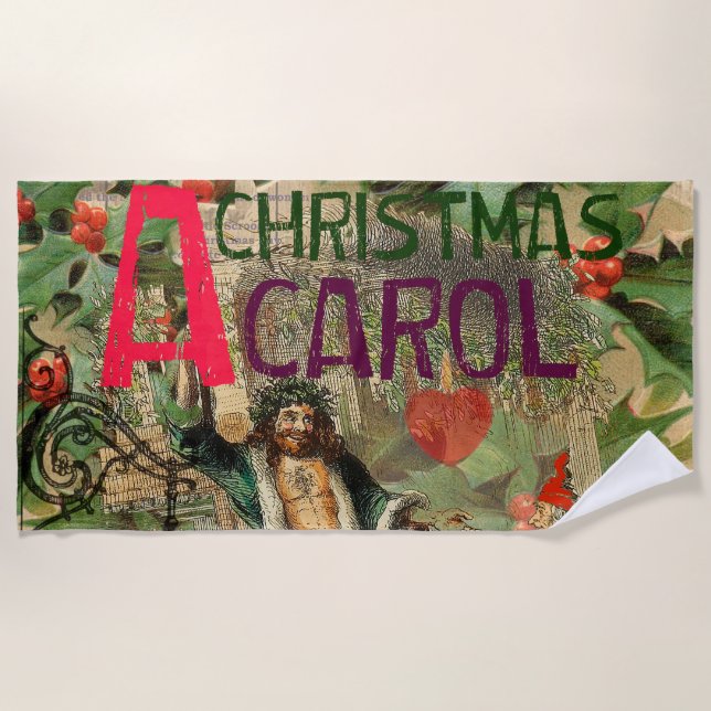 Toalla De Playa Fantasma del Ilustracion actual de Navidad (Anverso)