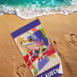 Toalla De Playa Fantástico arte de rana morada