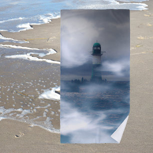 Toalla De Playa Faro en la tormenta - Mar Báltico