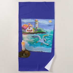 Toalla De Playa Faro Y Cañón A La Luz De Las Velas 🕯️