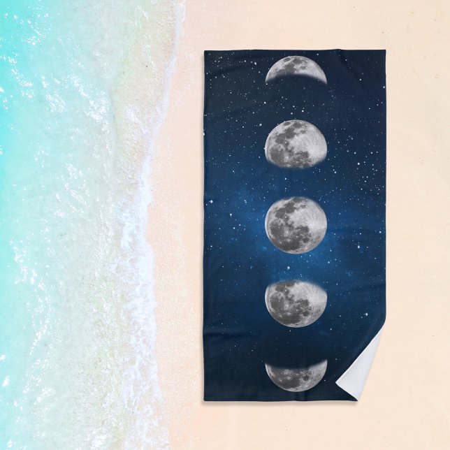 Toalla De Playa Fases de la Luna Estrellas de Galaxia (Moon Phases Galaxy Stars Beach Towel
)