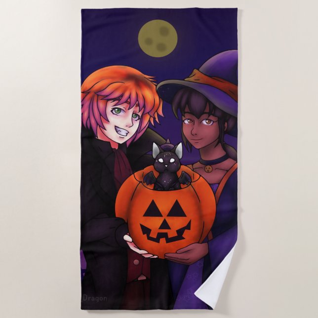 Toalla De Playa Felices disfraces de Halloween (Anverso)