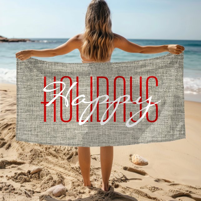 Toalla De Playa Felices Fiestas Rústicas Navidades (Subido por el creador)