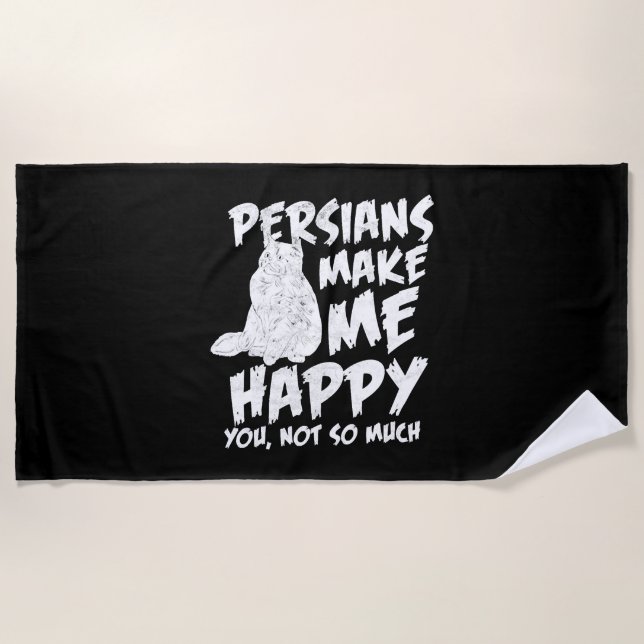 Toalla De Playa Felicidad al gato persa (Anverso)