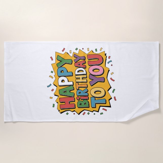 Toalla De Playa Felicidades Comic Burst (Anverso)