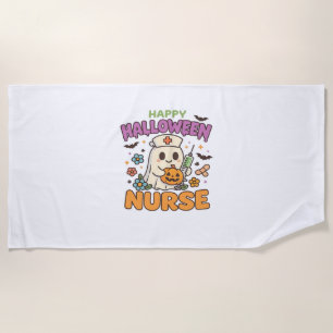 Toalla De Playa Feliz Camisa de Enfermeras de Halloween - Médico e