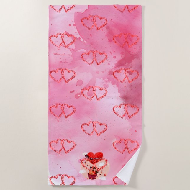 Toalla De Playa Feliz día de San Valentín (Anverso)