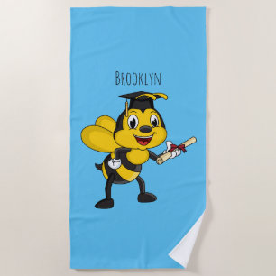 Toalla De Playa Feliz graduación de abejas personalizados