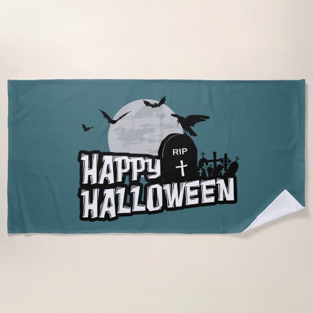 Toalla De Playa Feliz Halloween (Anverso)