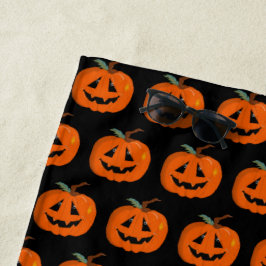 Toalla De Playa Feliz Halloween Jack O Lantern Arte ilustrativo