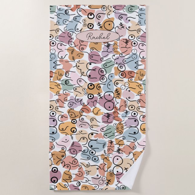 Toalla De Playa feminista divertida (Anverso)