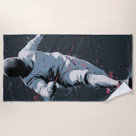 Toalla De Playa Fencing Athlete Graffiti Pop Art