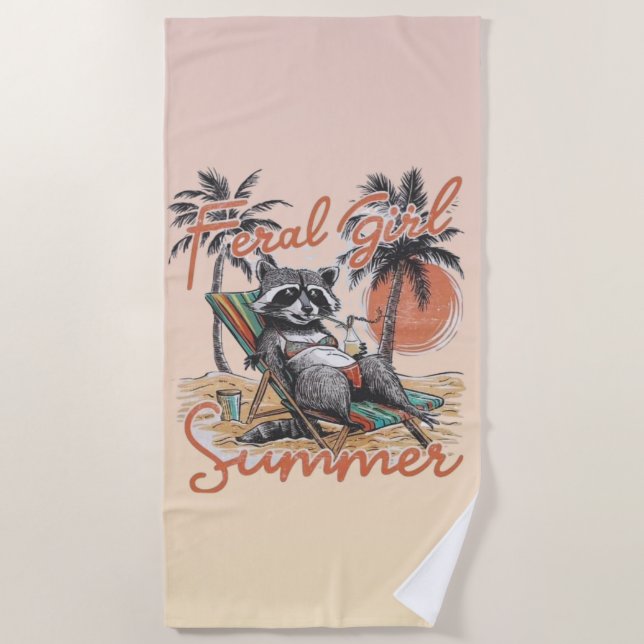 Toalla De Playa Feral Girl Summer Beach Towel  (Anverso)