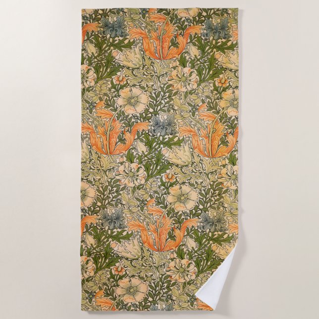 Toalla De Playa Festival de Flores William Morris Spring Compton (Anverso)