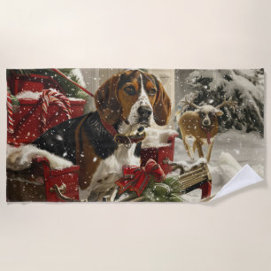 Toalla De Playa Festividad de los Navidades de perro de Walker Coo