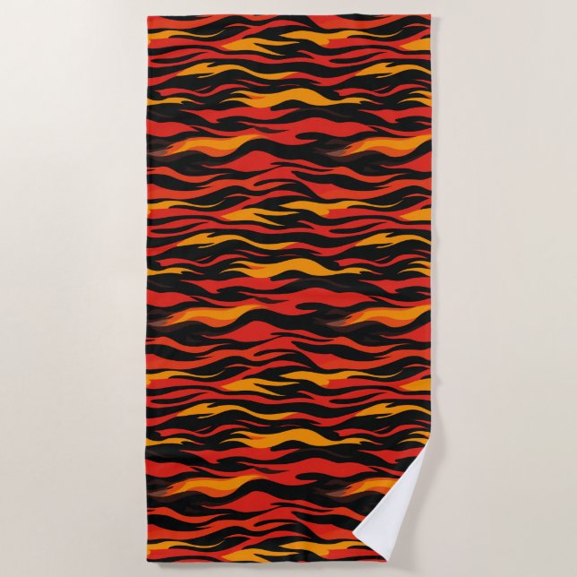 Toalla De Playa Fiery Abstract Pattern (Anverso)