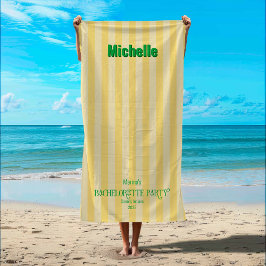 Toalla De Playa Fiesta de bachillerato en franja costera amarilla 