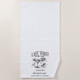 Toalla De Playa Fiesta de cóctel moderna de soltera costera negra