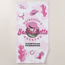 Toalla De Playa Fiesta de fin de semana de Disco Cowgirl Bachelore