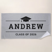 Fiesta de Graduación Gris con Nombre Personalizado