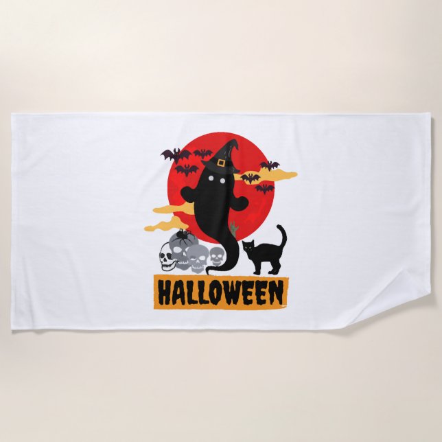 Toalla De Playa Fiesta de Halloween (Anverso)
