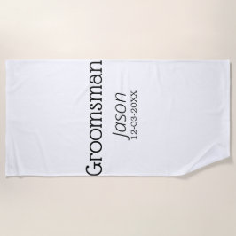Toalla De Playa fiesta de soltera groomsman añadir nombre simple m