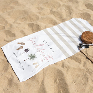 Toalla De Playa Fiesta de soltera personalizada para el país del v