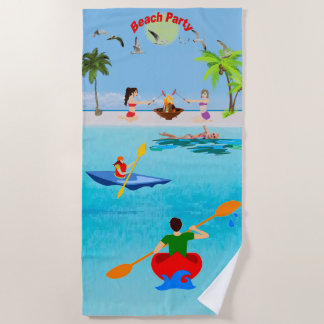 Toalla De Playa Fiesta Kayaking de la playa