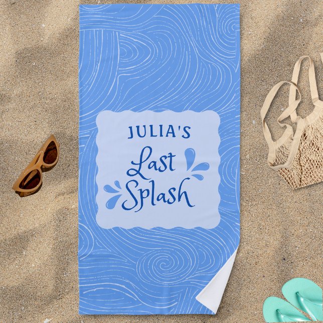 Toalla De Playa Fiesta personalizada de soltero "Last Splash" (Subido por el creador)