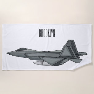 Toalla De Playa Fighter aircraft cartoon illustration